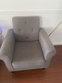 Two gray accent chairs  good condition $120 OBO