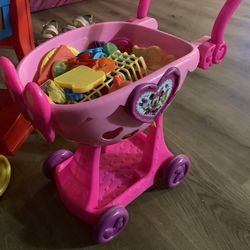 Minnie Mouse Grocery Cart With Accessories 