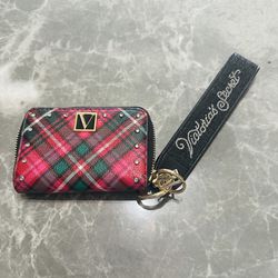 Victoria's Secret Rhinestone Keychain Wristlet Wallet Shine V Monogram