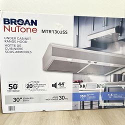 Brand New Broan NuTone Range Hood – Model MTR1303SS (30” Stainless Steel)