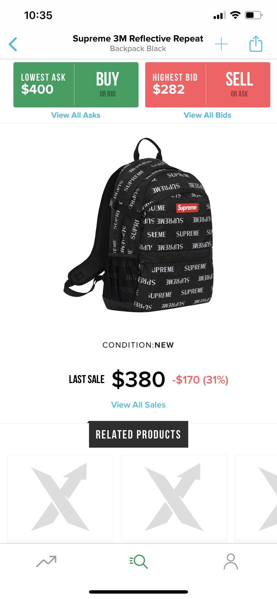 Supreme 3m Reflective Repeat Backpack