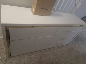 White and gold Wide Boy dresser