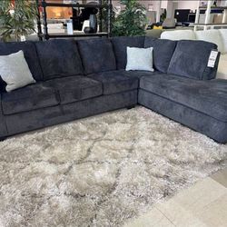 [OM] 🟪 Only $45 initial then take it home 🏡 Brand New Altari 2 Piece Sectional With Chaise Smoke