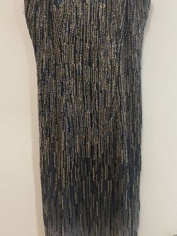 NEW! Waves of Blue Beaded Ballgown Dress