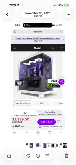 Player Three Elite 4K gaming with RTX 5080 graphics, 32GB DDR5, and 4TB storage.