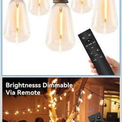 YOYONACY 100 FT Outdoor String Lights for Outside, IP65 Waterproof ST38 LED Shatterproof Bulbs, Dimmable & Timable, 3 Light Modes, Hanging Patio Ediso