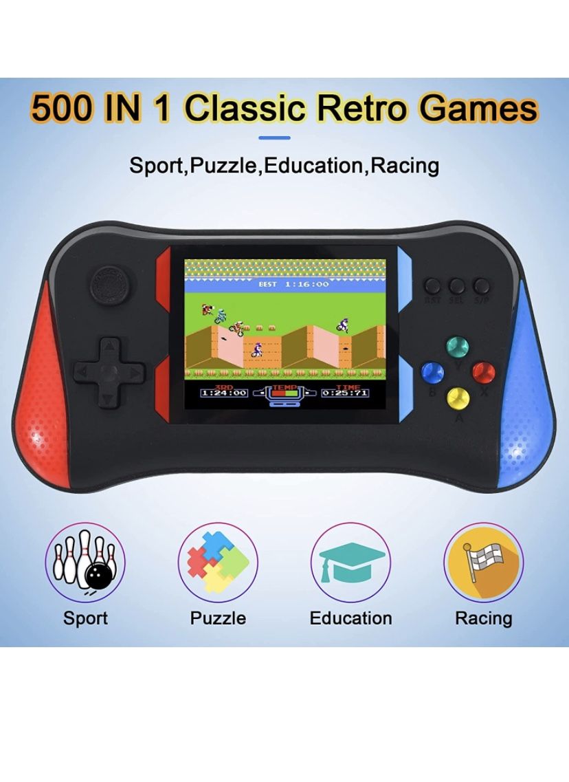 HAndPE Handheld Game Console, Retro Super Mini Game Player 500 Classical FC Games 3.5-Inch Color Screen Support for Connecting TV & Two Players 1020