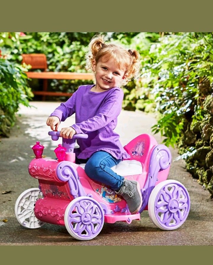 Disney Princess Girls’ 6V Battery-Powered Ride-On Quad Toy by Huffy Pink