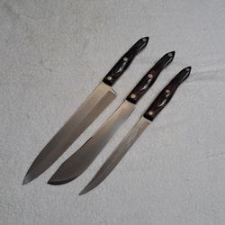 Cutco Kitchen Knife Lot Orange Swril Handle