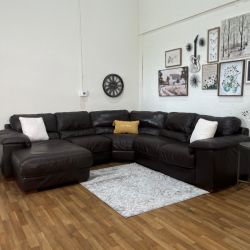 Leather U-Shaped Sectional Couch | Free Delivery