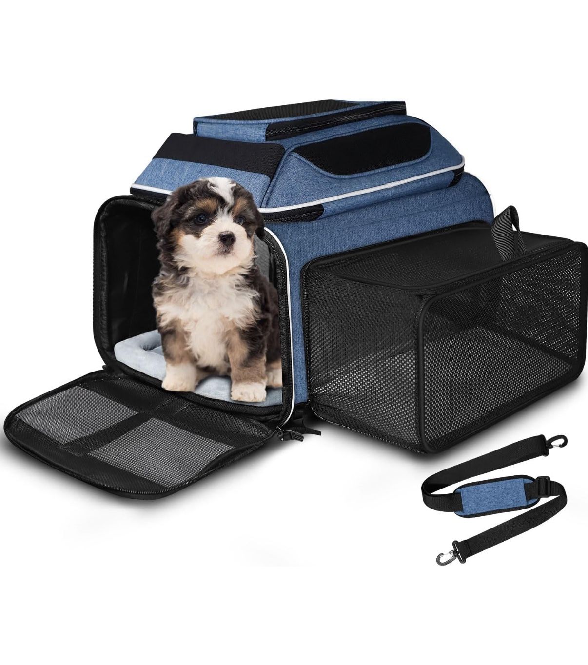 Petskd Top and Side Expandable Pet Carrier 18x11x11