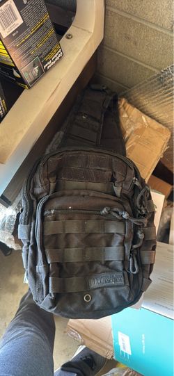 Highland Tactical Black MOLLE Sling Bag