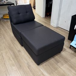 L59” x w 28”Sofa bed ( one sofa and one ottoman) Dark grey