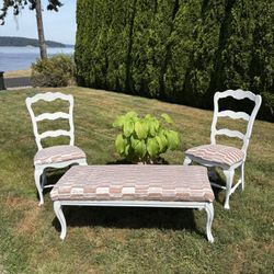 Bench And 2 Chairs For Wedding, Showers,  Parties Or Decorations 