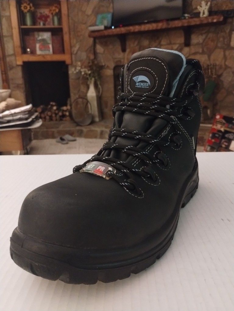 (Size-8M) Like New, Women's, Avenger Women's 6" Framer Composite Toe Waterproof Work Boots Black - A7126