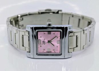 Invicta Angel Women's 21mm Square Pink Dial Silver Stainless Steel Watch