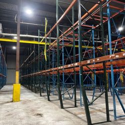 Slotted Ridgurack style pallet Racking. 29 Sections