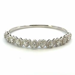 Woman’s Ladies 925 Sterling Silver Heart Shaped Moissanite Bangle Bracelet 6.10 CTW GP3136760