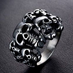 Brand New Multi-Skull Titanium Ring - SZ 11