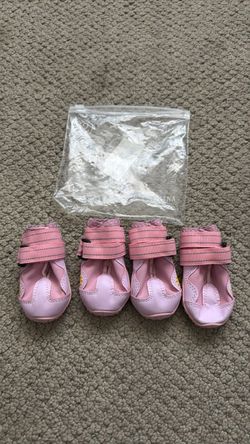 Dog Boots & Paw Protectors Waterproof &Anti-Slip with Reflective for Hardfloors,Walking,Rugged Skid-Resistant Sole Pink Size2