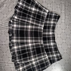 Royal Bones By Tripp Black & White Plaid Pleated Mall Goth Skirt S