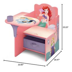 Disney princess toddler desk/ table with chair and storage