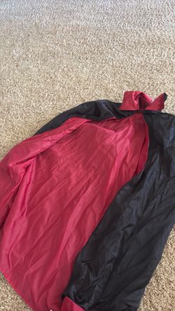 Kids size 8 cape red black