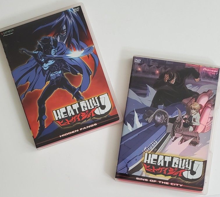 Heat Guy J 2 DVD Lot Hidden Fangs & Sins of the City Episodes 9-14 Japanese Sci-fi Anime
