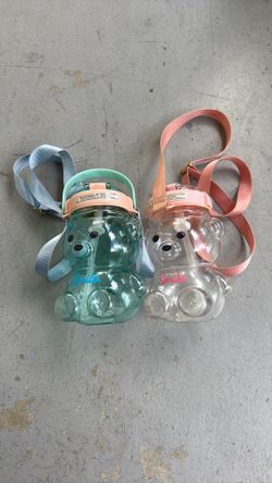 2 Bear Shaped Plastic Water Bottles