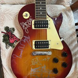 Rolling Stones Full Band *4 Autographed Guitar 
