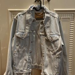 Balenciaga ribbon denim jacket wash blue