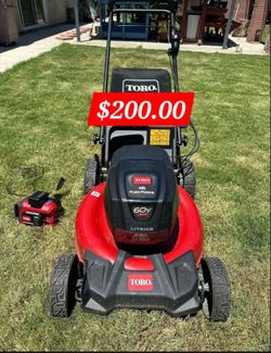 Toro lawnmower 60v $200.00 firm on price