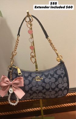 Denim purse & bow charm