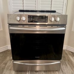 Frigidaire 30-inch slide-in electric range with Air Fry.