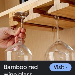 Wood Under Cabinet Wine Glass Holder/Bar  46"Long