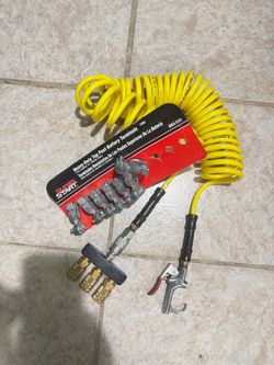 Battery terminals and air hose with attachment