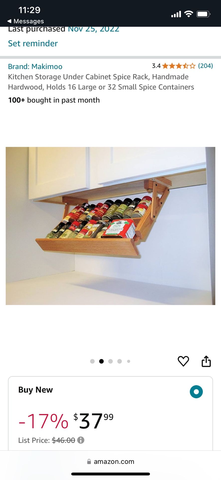 Brand New Under Cabinet Spice Rack