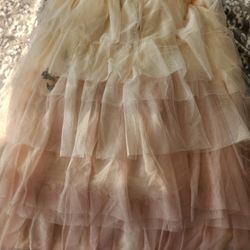 Wicked Adult Tulle Blush Graphic Long Skirt