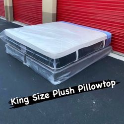 King Size Plush Pillowtop Mattress Set / New / Delivery Available 
