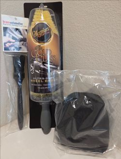 NEW Meguiar's Ultra-Safe Wheel Spoke Barrel Brush + Wheel Woolies Boar's Hair Detailing Brush + Lake Country Lambswool Wheel Mitt + Bonus! Auto Detail