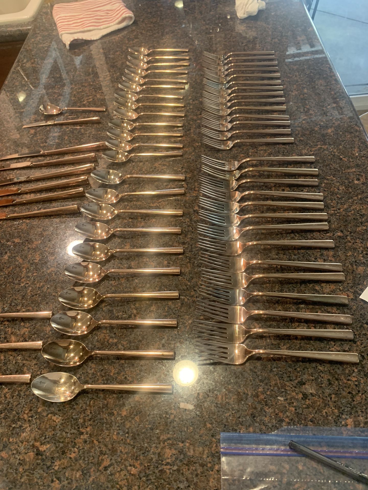 Huge Kate Spade & Lenox Co. Made In China Flat Wear With Copper Finish Make Offer For All