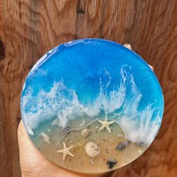 Handmade Ocean Resin Coaster 