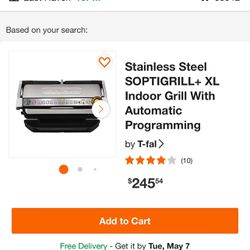 Stainless Steel SOPTIGRILL+ XL Indoor Grill With Automatic Programming