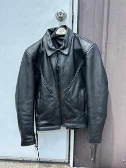Leather motorcycle coat