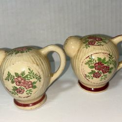 Vintage Ceramic Flowered Salt and Pepper Shakers-Japan