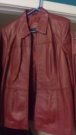 Red leather jacket