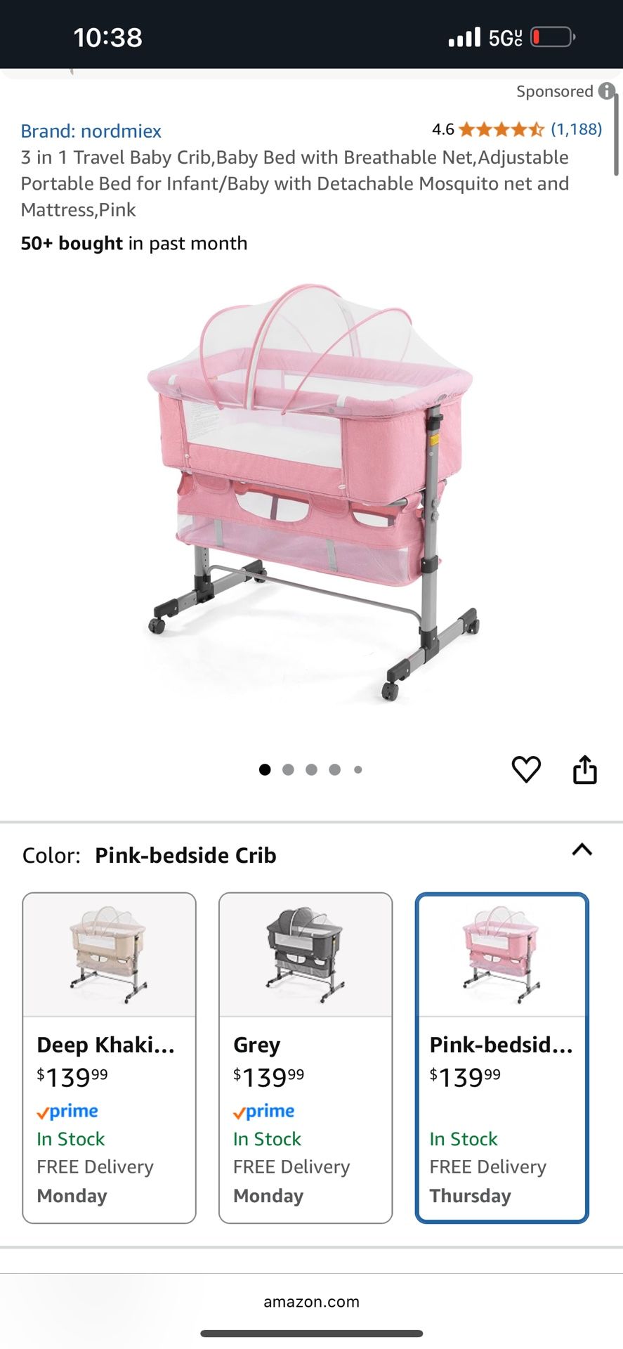 Pink bassinet