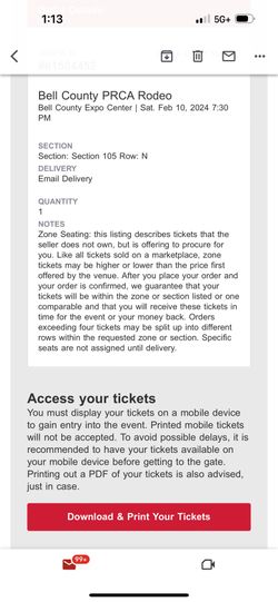 Rodeo Ticket For Bell Co Expo Center Feb 10, 2024
