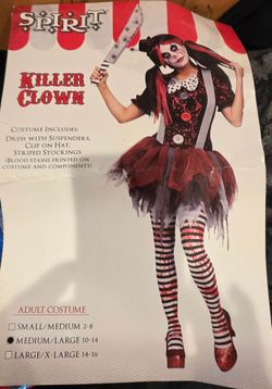 Costume, Killer Clown, Women M-L