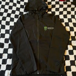 Monster Energy Mens Full Zip Hooded Windbreaker Jacket Size Small
